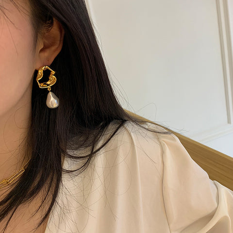 Irregular Baroque Pearl Stud Earrings