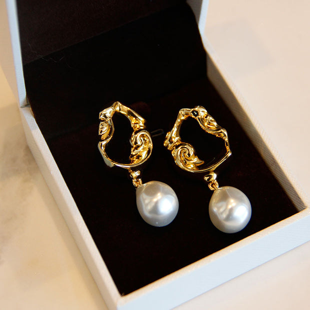 Irregular Baroque Pearl Stud Earrings