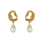 Irregular Baroque Pearl Stud Earrings