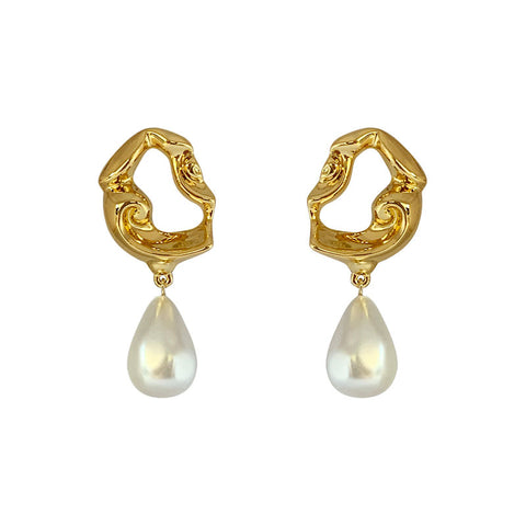 Irregular Baroque Pearl Stud Earrings