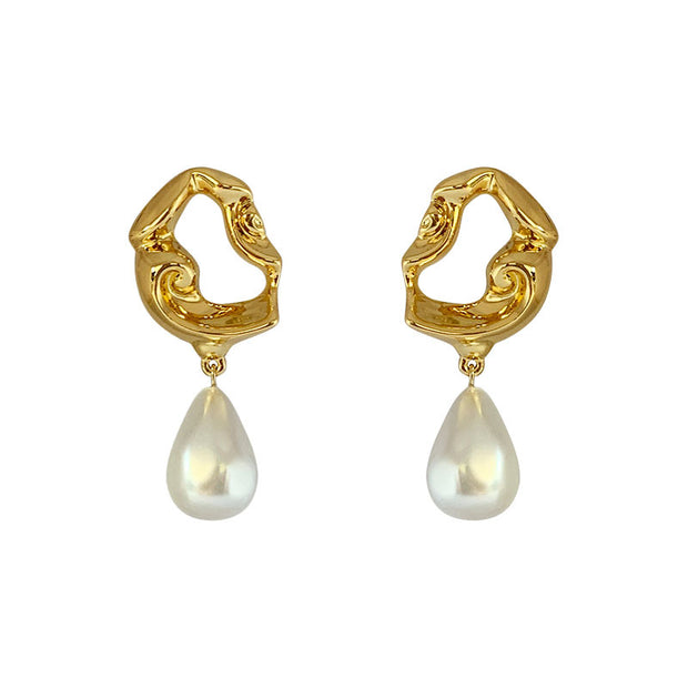 Irregular Baroque Pearl Stud Earrings